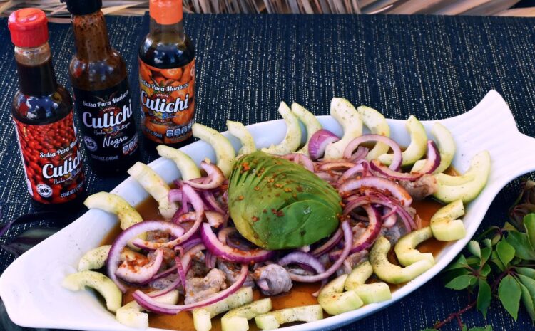 Aguachile camarón cocido, crudo y pulpo